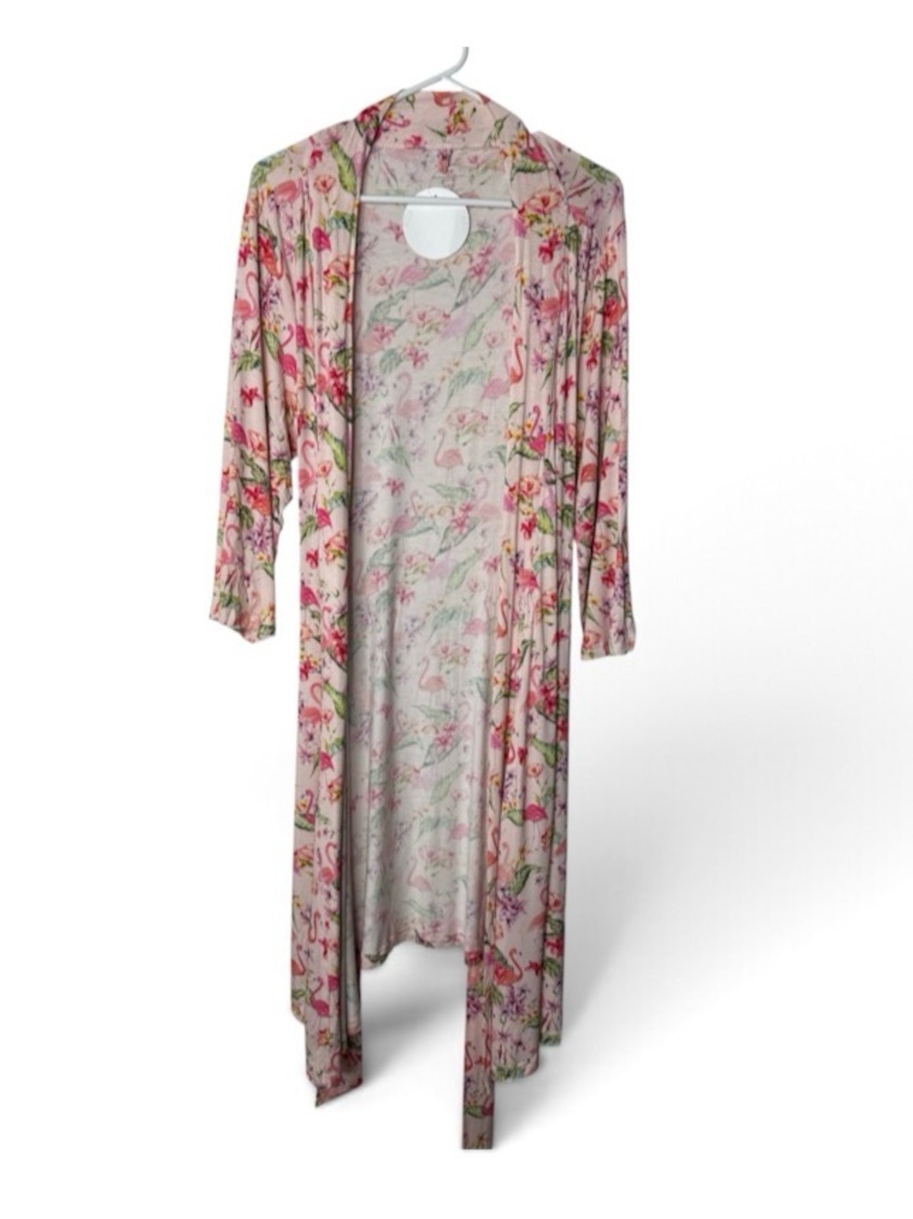 Posh Peanut Robe XL Pregnancy Maternity Postpartum Bamboo Viscose Pink Flamingo